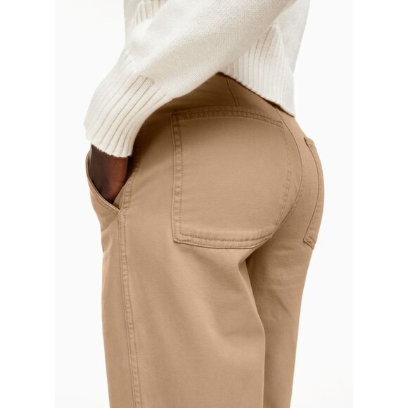 Aritzia SUNDAY BEST New Jaden Khaki Cotton Twill Straight Chino Pants, Size 4 - Picture 13 of 14